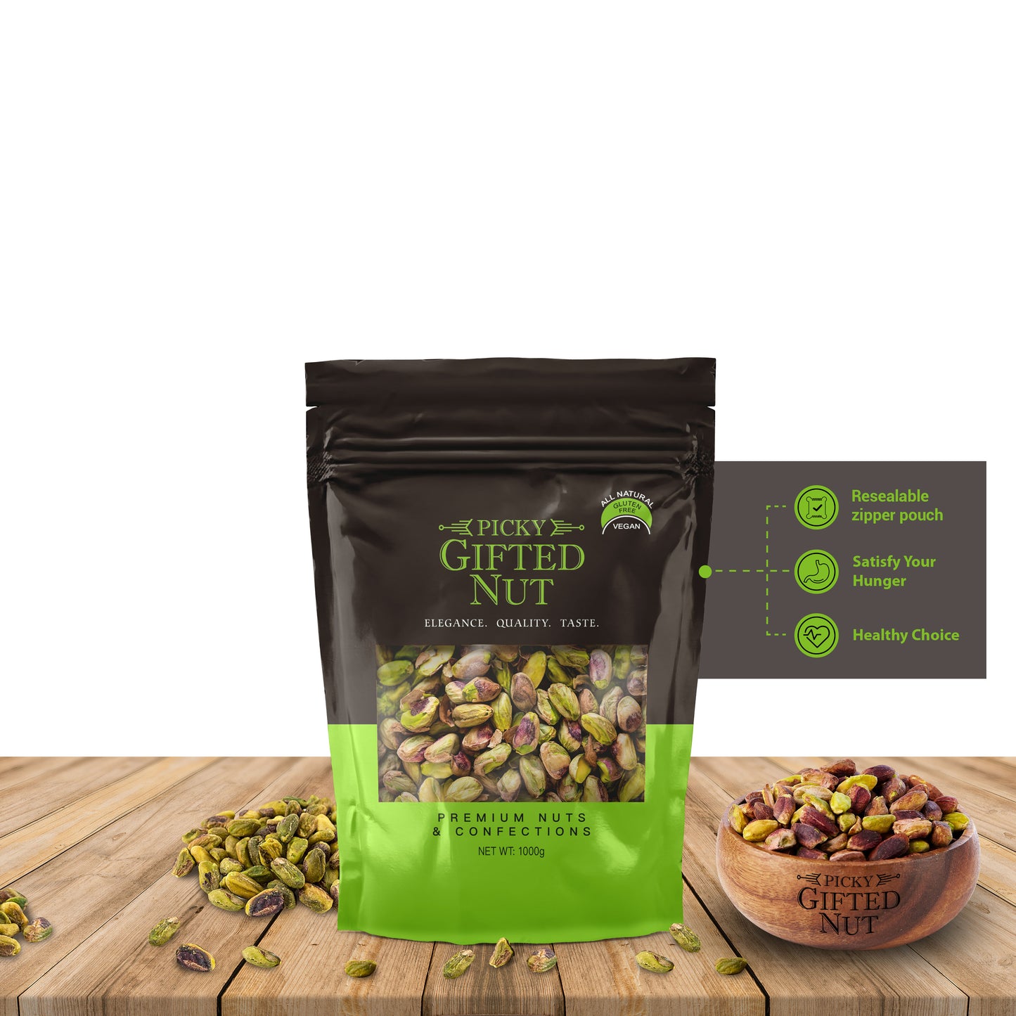 Raw Pistachios Kernels |Pistachio | (Unsalted, No Shells) | 250g