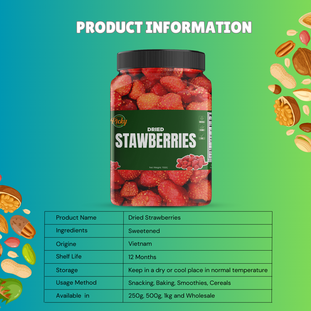 Dried Strawberries | Premium Quality, Naturally Sweet & Chewy | 150g - 700g