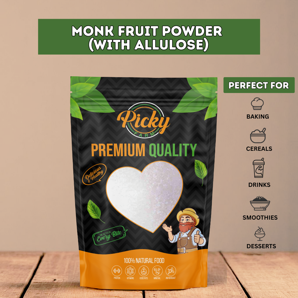 Monk Fruit Sweetener with Allulose | Balanced Sweet Taste | Easy to Dissolve | Ideal for Drinks & Baking
