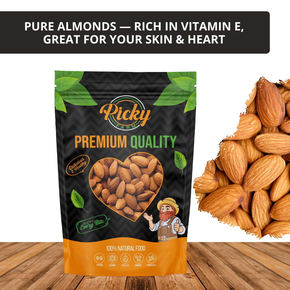 Raw Almond | Premium Whole Almonds | 150g / 200g / 500g