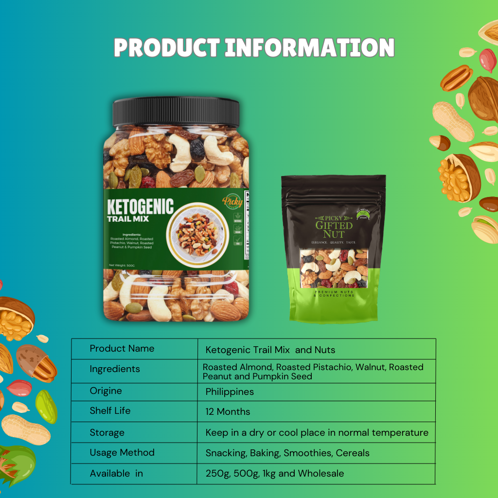 Ketogenic Trail Mix Nuts 250g - 500g, Keto Friendly Trail Mix | Nuts only