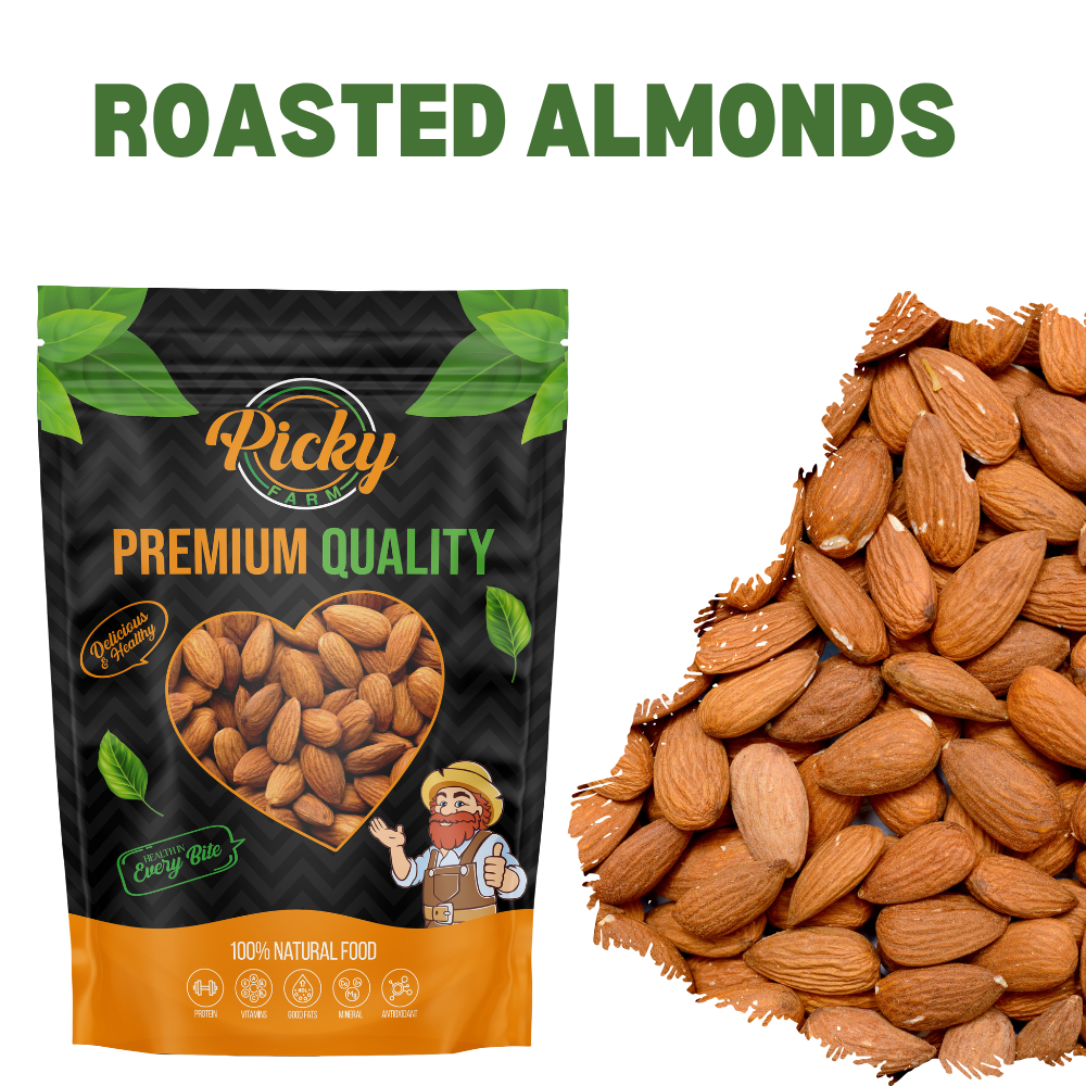 Roasted Almond | Premium Crunchy Whole Almonds | 150g / 200g / 500g