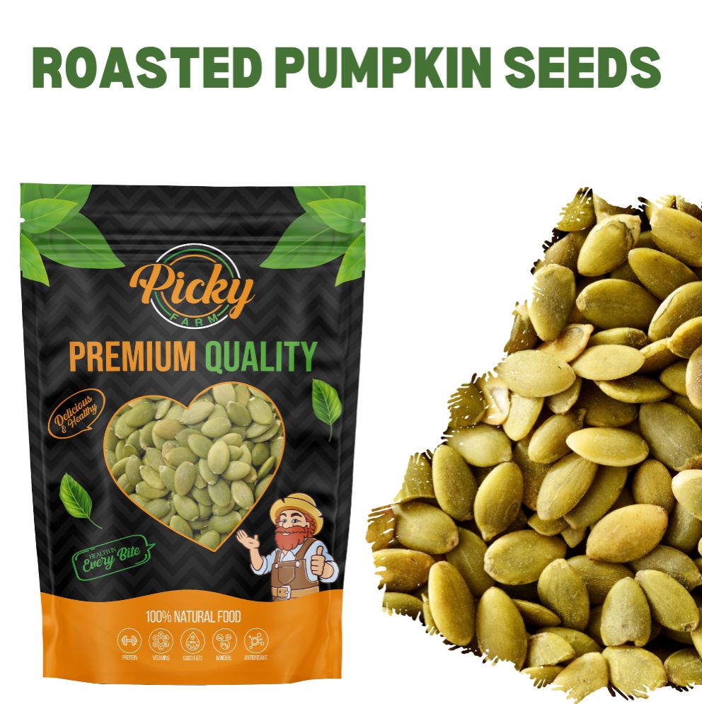 Roasted Pumpkin Seeds | Premium Crunchy Pepitas | Lightly Roasted | Healthy Snack
