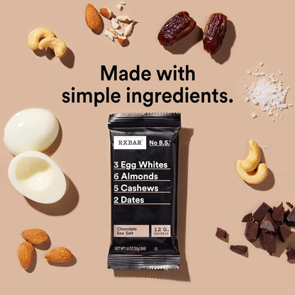 RXBAR Protein Bar 52g – Chocolate Sea Salt | Clean Ingredient Protein Snack | Protein Bar