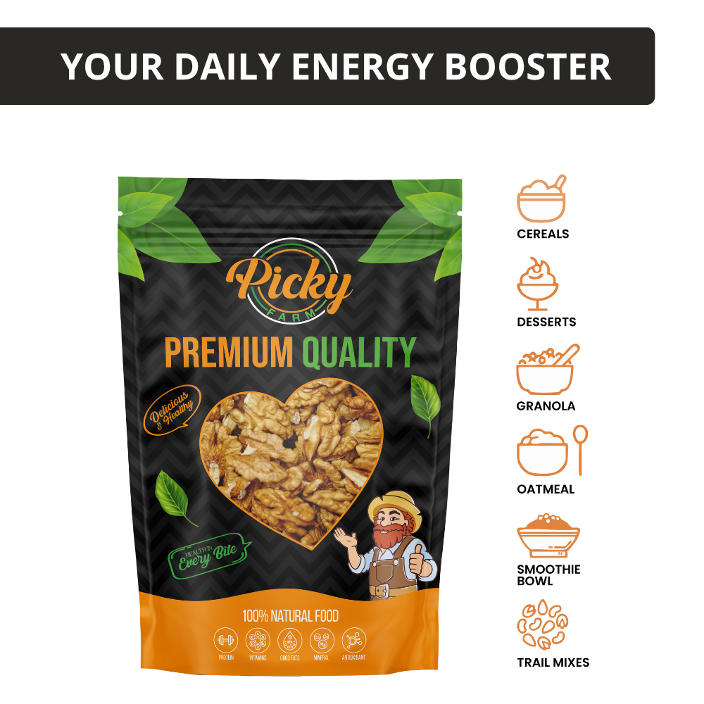 Raw Walnut | Premium Walnut Kernels | Protein & Fiber | Healthy Snack & Baking Ingredient | 200g / 500g / 1kg