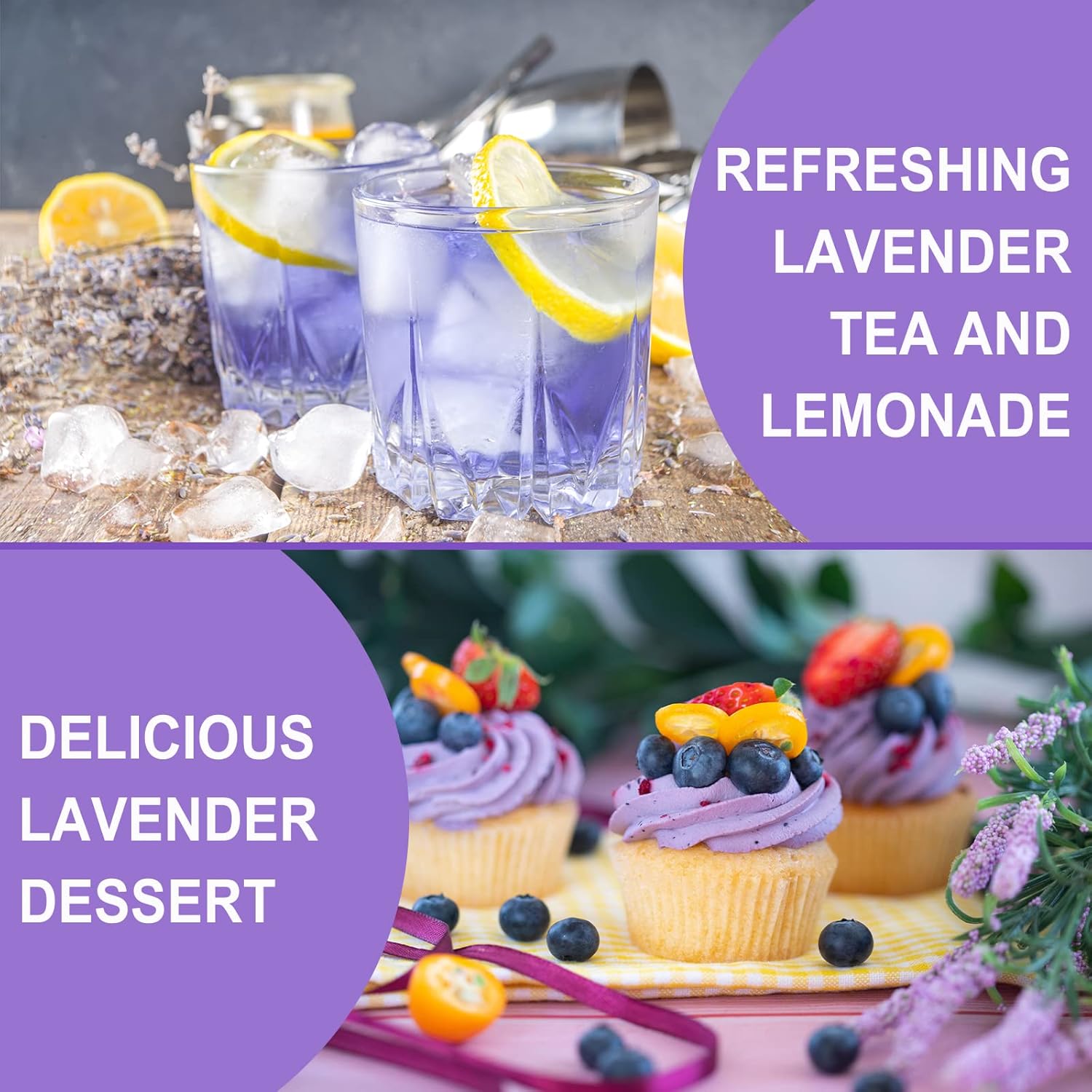 Lavender Tea — Premium Dried Lavender Flowers, Caffeine-Free Herbal Tea for Relaxation & Sleep