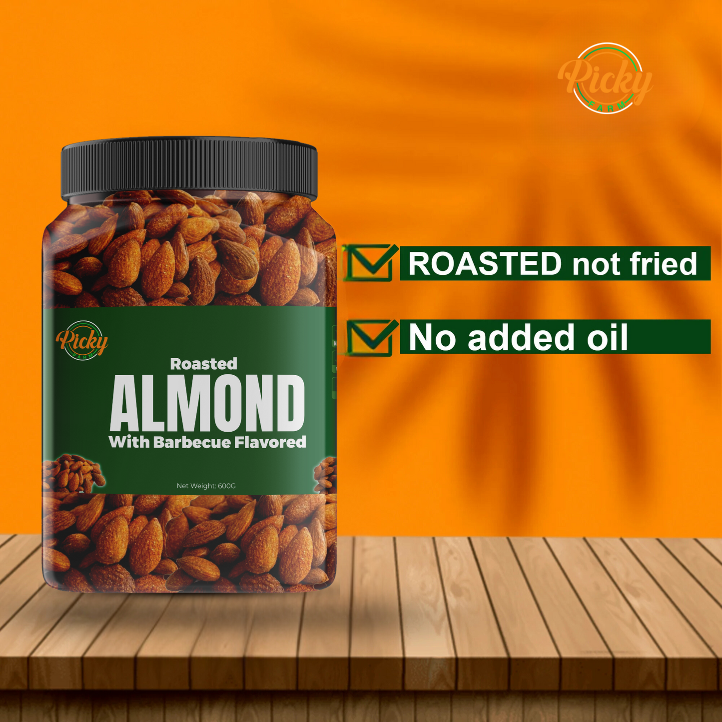 Roasted Almond, Barbecue/ BBQ Flavored Almonds | Almond | 250g - 600g | Premium Quality