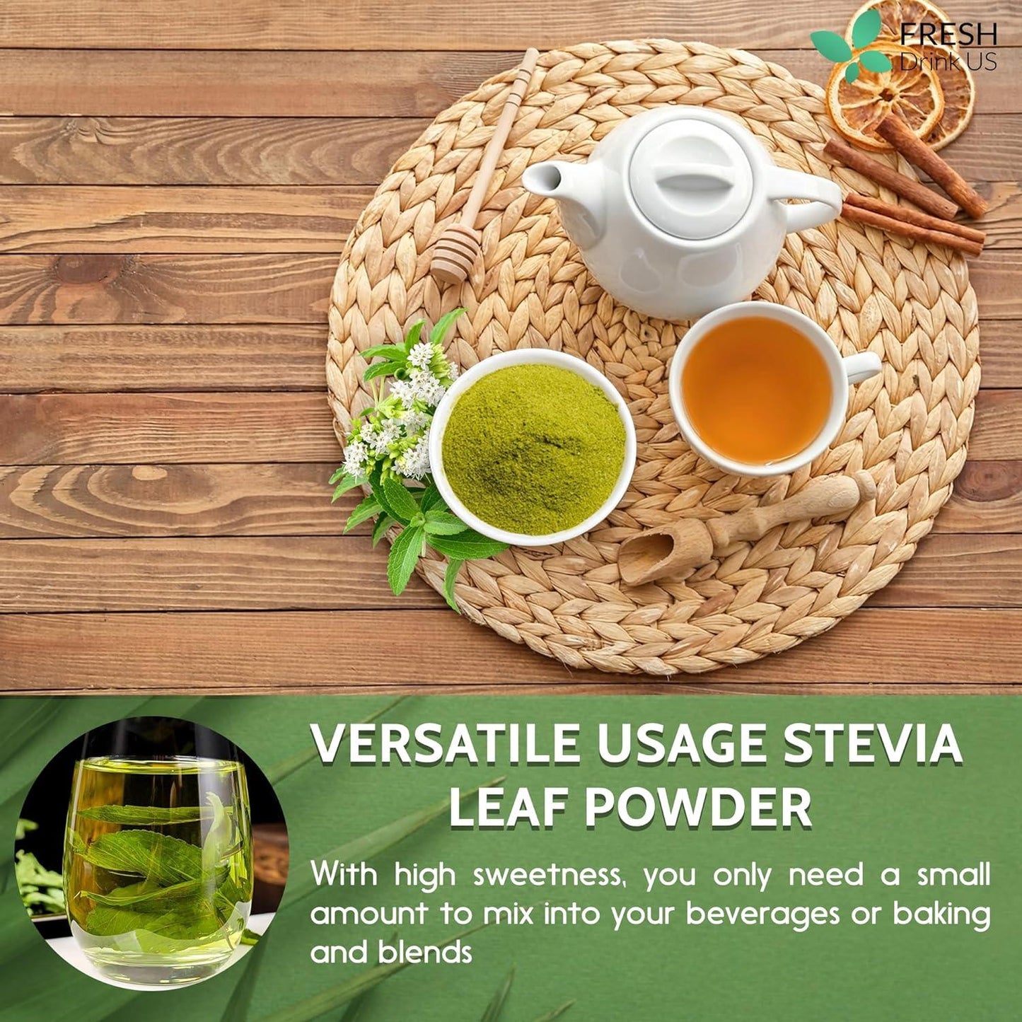 Pure Stevia Powder | Fine Powder | Ideal for Drinks & Recipes