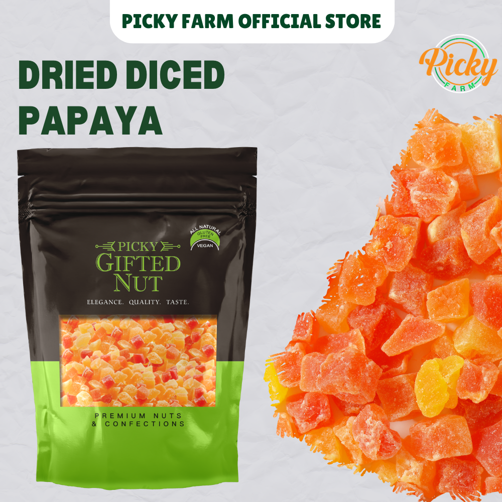 Dried Papaya Cubes | Tropical Snack | Perfect for Baking, Smoothies & Desserts | 150g - 500g