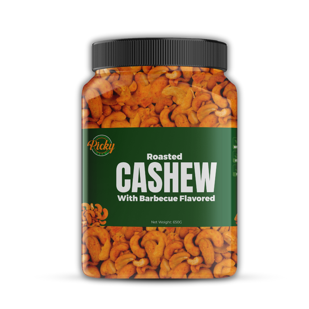 Roasted Cashew Nuts Splits, Barbecue/BBQ Flavored Cashew 250g - 650g | Premium Quality