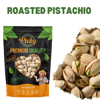 Roasted Pistachio | Premium Crunchy Pistachio Nuts | Lightly Roasted | High Protein | Healthy Snack | 150g / 200g / 500g