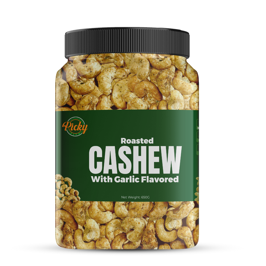 Roasted Cashew Nuts Splits, Roasted Cashew with Garlic Seasoning 250g - 650g | Premium Quality