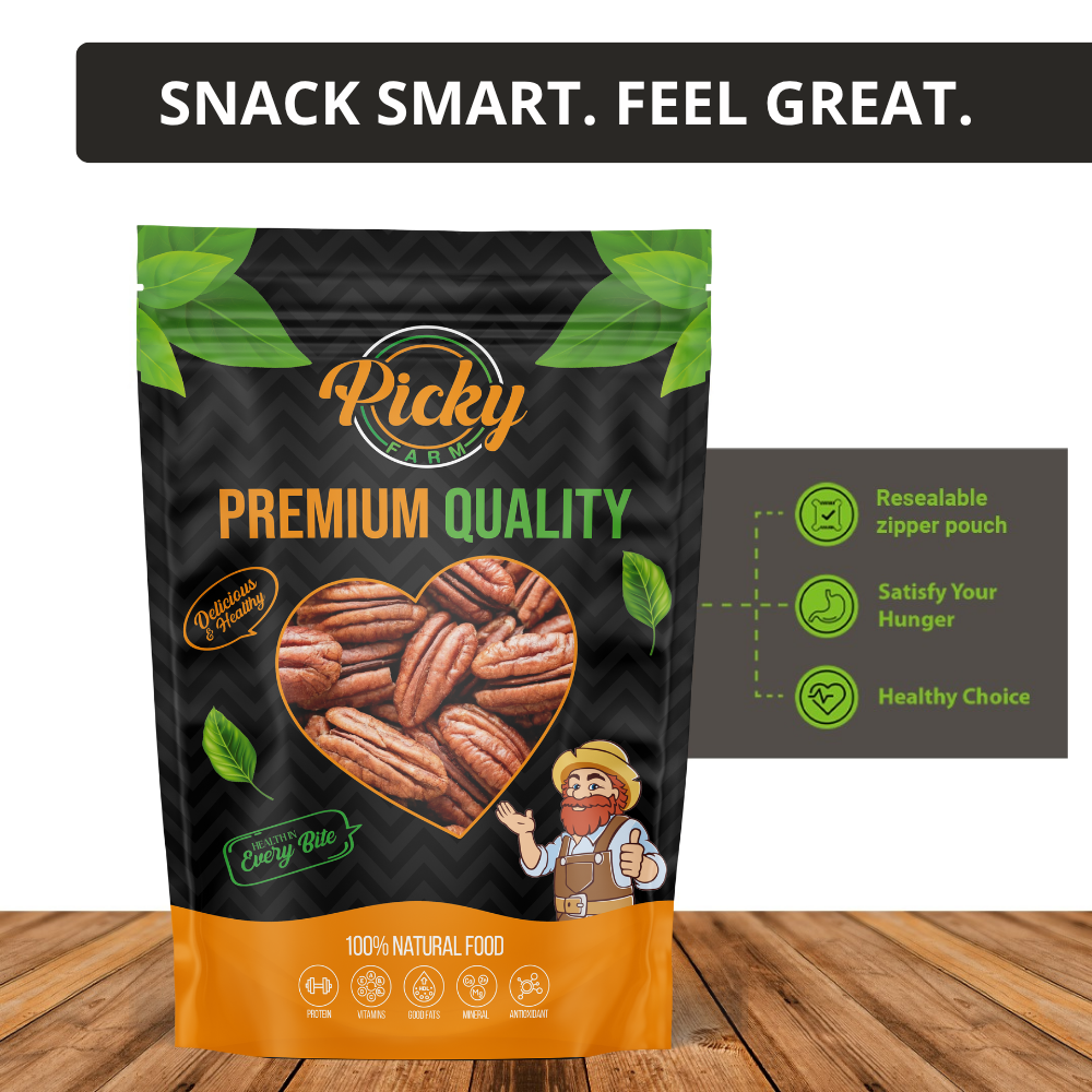 Raw Pecan | Premium Pecan Nuts | Rich, Buttery Flavor | 150g / 200g / 500g