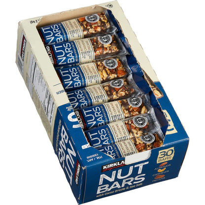 Kirkland Signature Nut Bar 40g – Almonds, Cashews & Pecans | Preotein Chocolate Drizzle & Sea Salt