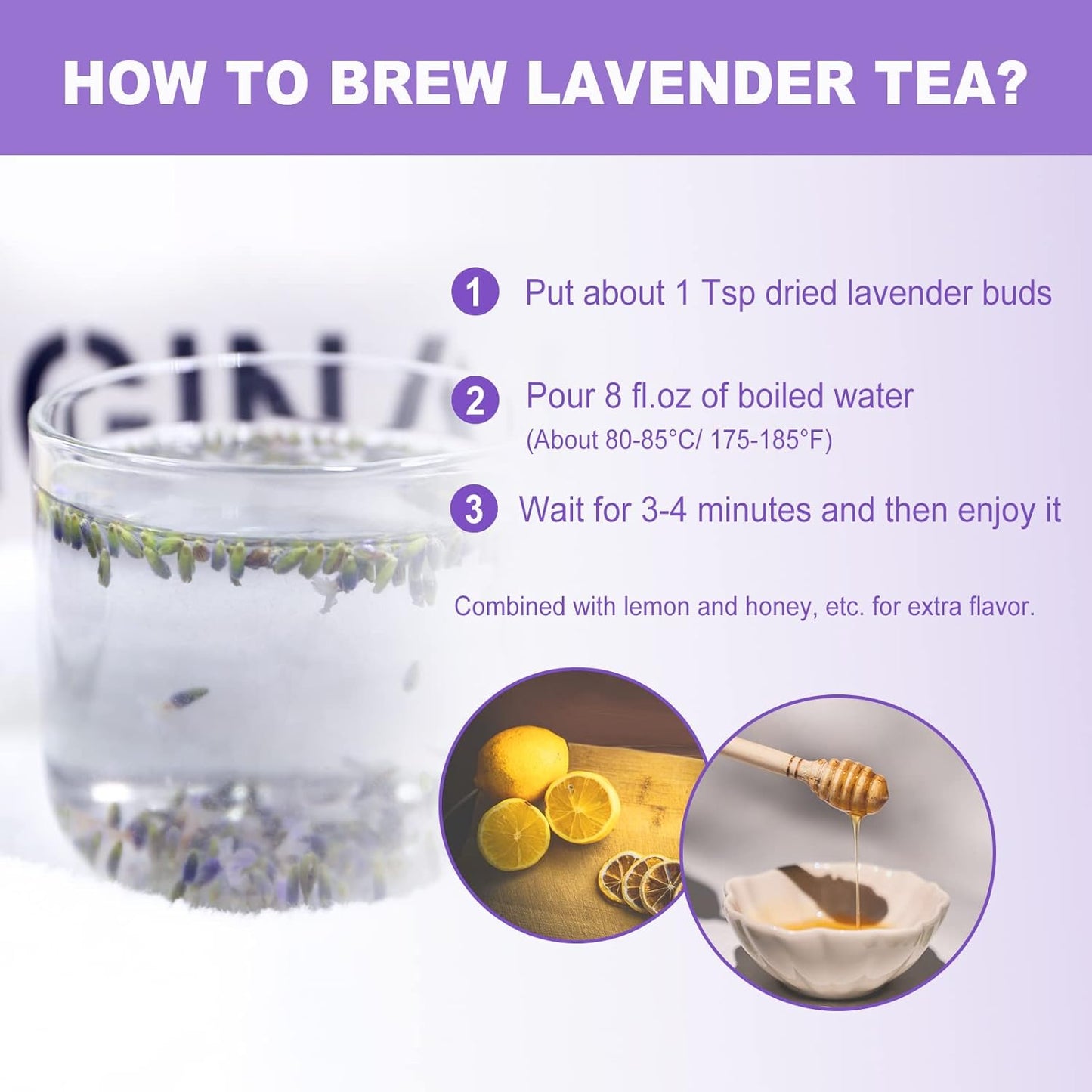 Lavender Tea — Premium Dried Lavender Flowers, Caffeine-Free Herbal Tea for Relaxation & Sleep