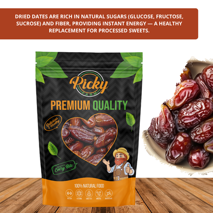 Dried Premium Dates | Soft & Sweet Medium-Size Dates | High Fiber & Energy Snack | No Preservatives | 150g / 200g / 500g