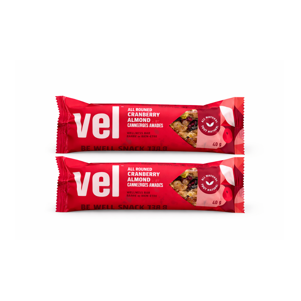 Wellness Bar 40g – Almond & Cranberry | All Natural Snack Bar | Healthy Energy Bar for On-the-Go