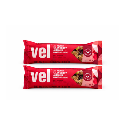 Wellness Bar 40g – Almond & Cranberry | All Natural Snack Bar | Healthy Energy Bar for On-the-Go