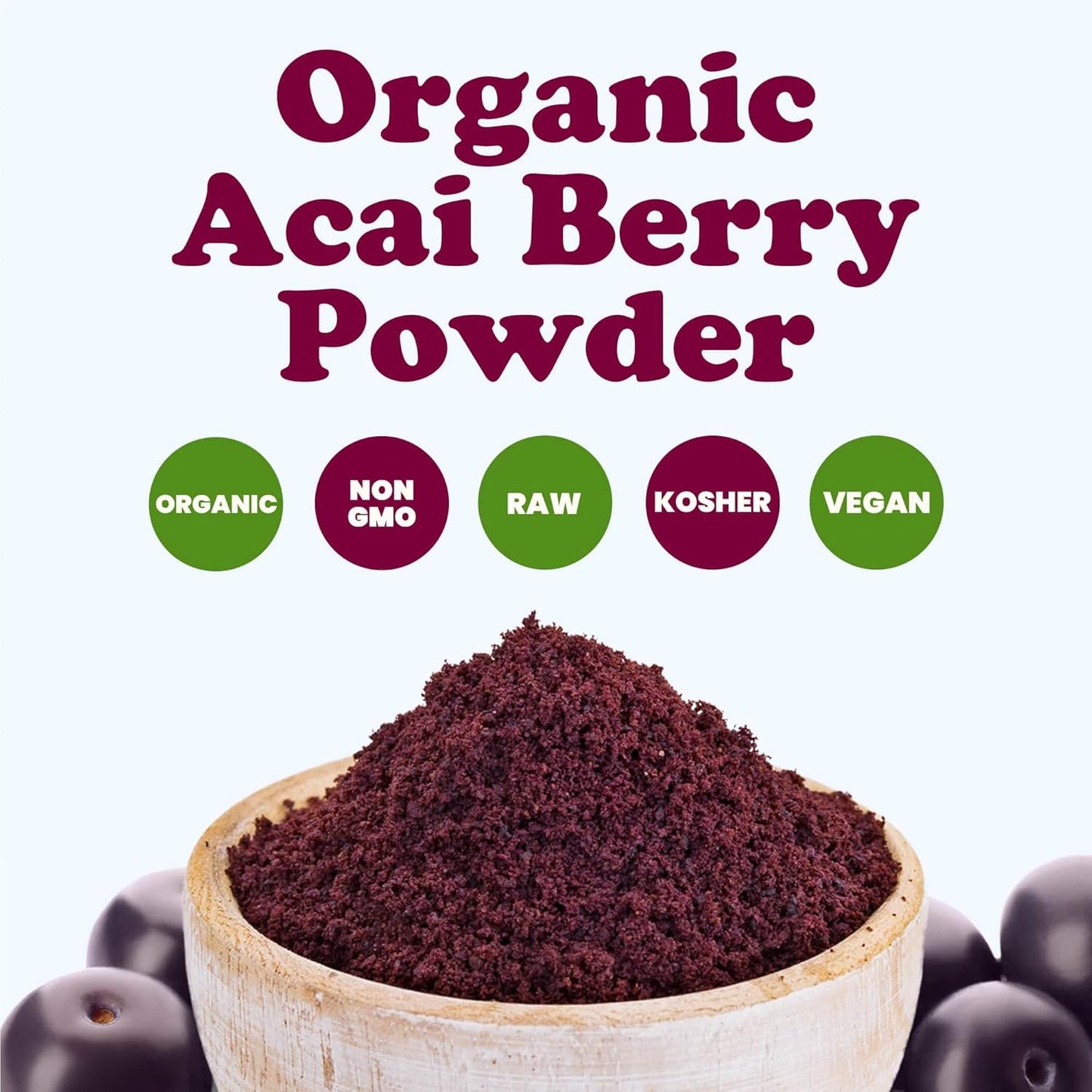 Acai Berry Powder | Rich Berry Flavor | Perfect for Smoothies, Drinks & Bowls