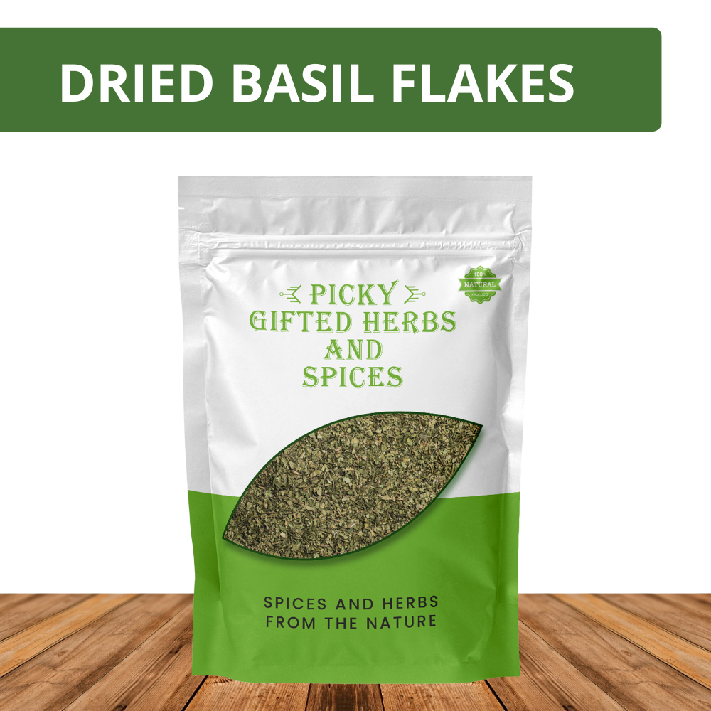 Dried Basil Flakes 50g | Premium Sweet Basil Herb | Perfect for Pasta, Pizza, Sauces & Italian Cooking
