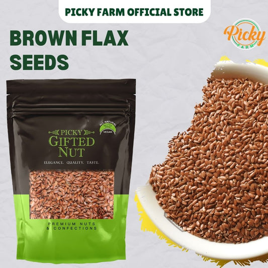 Brown Flax Seeds, 250g to 1kg | Premium Quality, High in Fiber, Omega-3, and Protein for Baking, Smoothies & Salads