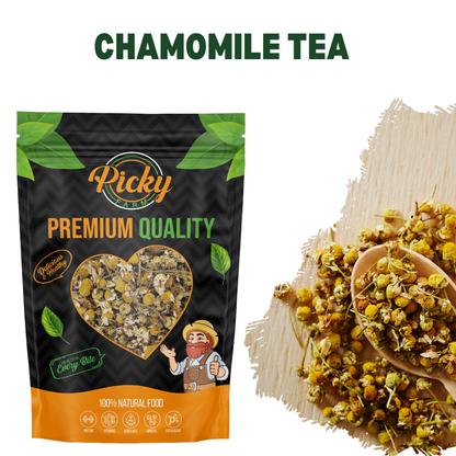 Premium Chamomile Tea | 100% Pure Dried Chamomile Flowers for Calmness, Stress Relief & Better Sleep