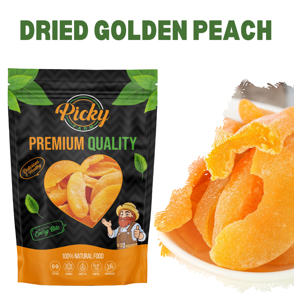 Dried Golden Peach | Premium Sweet & Juicy Peach Slices | Healthy Fruity Snack | 150g / 200g / 500g