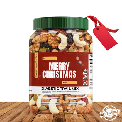 Christmas Premium Snack Jar | Diabetic Trail Mix | Perfect Gift for Employees, Teachers, Office, Fam