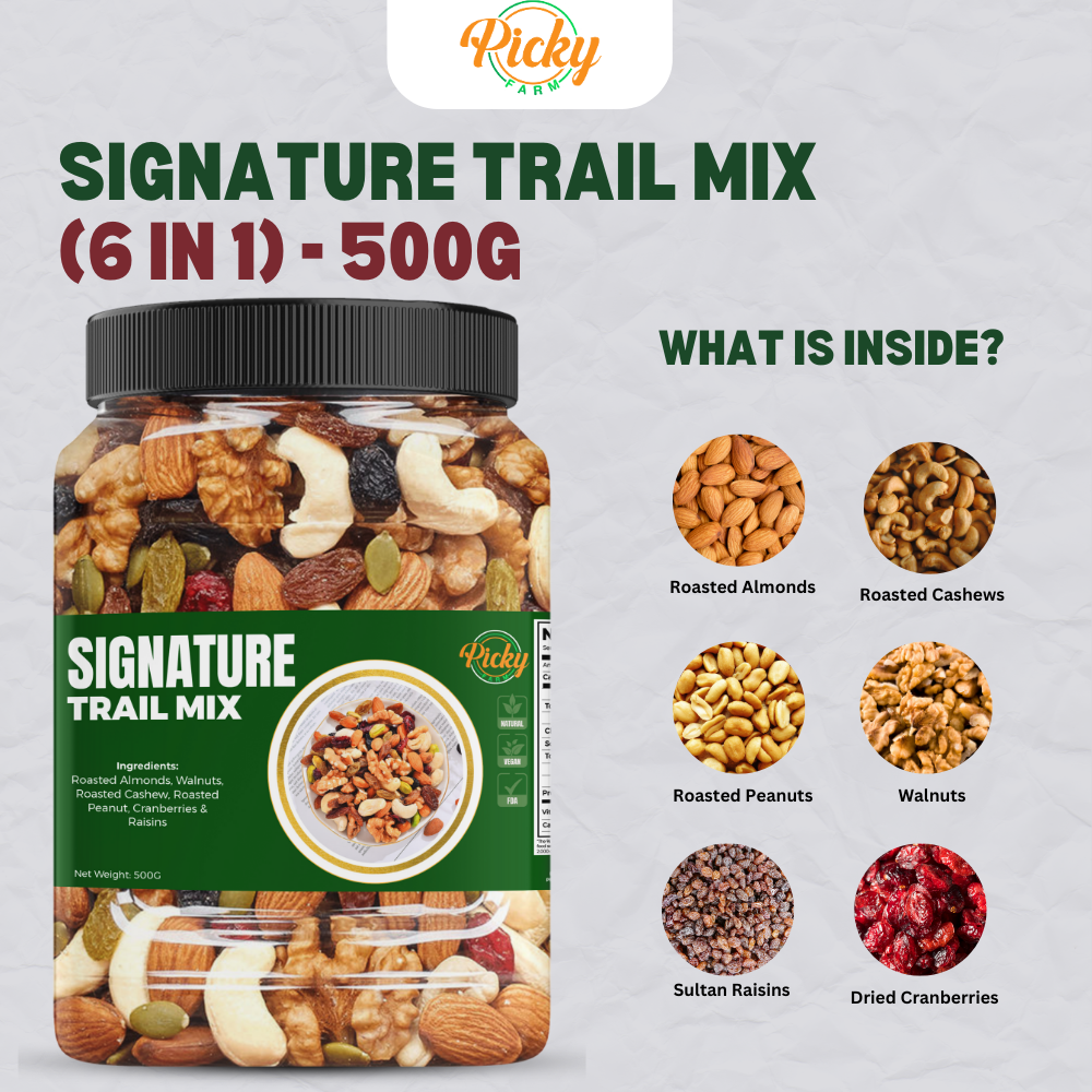 Christmas Edition Signature Trail Mix | 500g Premium Nuts & Fruits | Ready Gift Jar