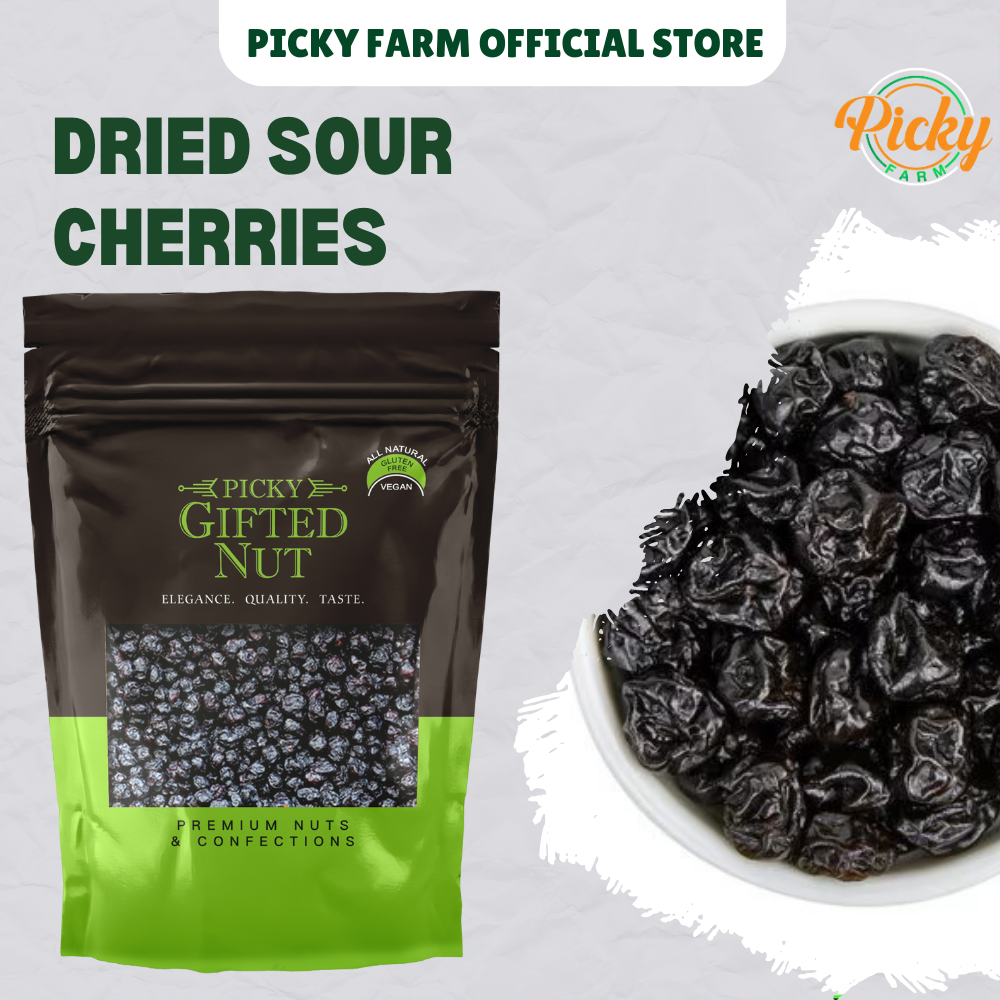 Pitted Dried Sour Cherries - Naturally Tangy, Perfect for Salads, Cereal, Yogurt Toppings, and Snacking - 150g, 250g & 500g