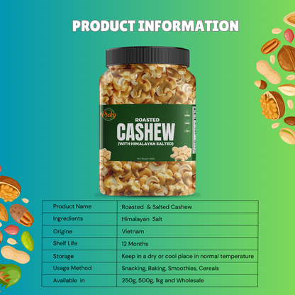 Roasted and Salted Cashew Nut Splits | Premium Quality | 150g - 650g