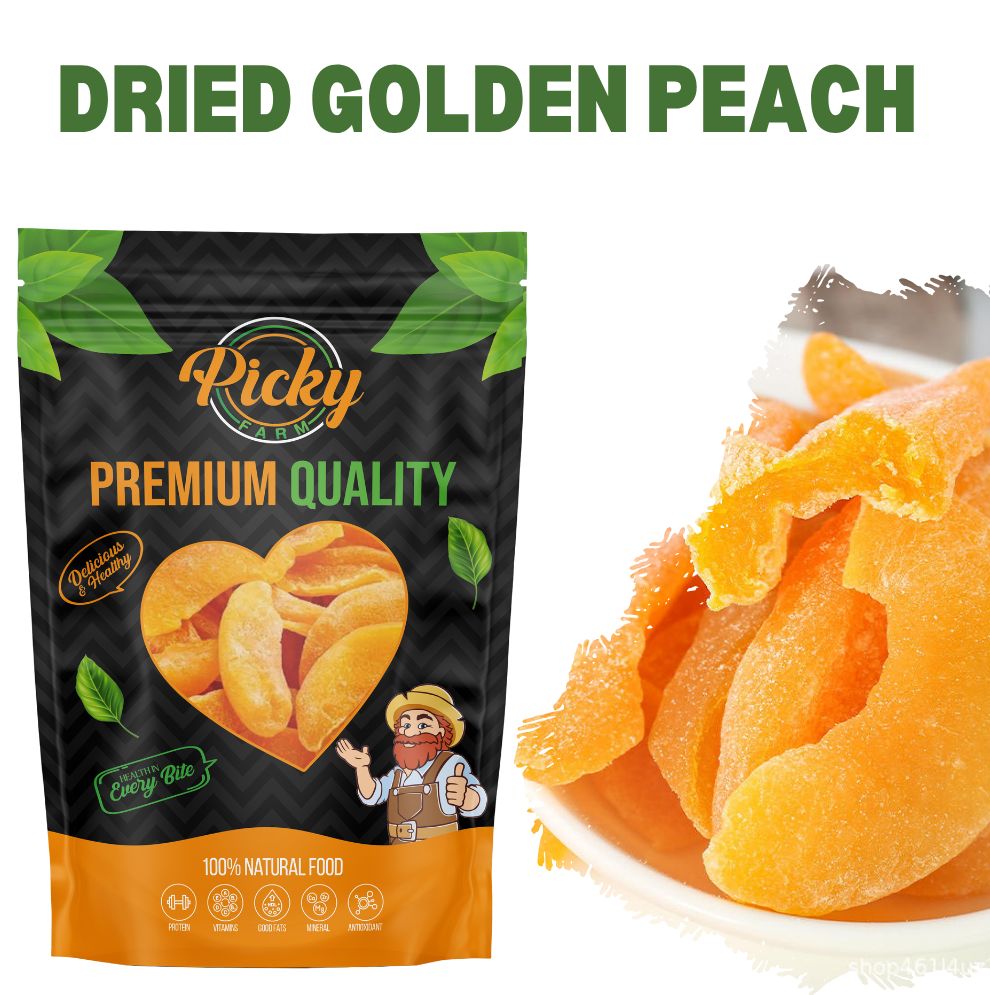 Dried Golden Peach | Premium Sweet & Juicy Peach Slices | Healthy Fruity Snack | 150g / 200g / 500g