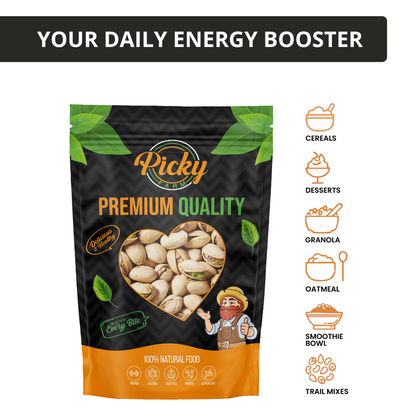 Roasted Pistachio | Premium Crunchy Pistachio Nuts | Lightly Roasted | High Protein | Healthy Snack | 150g / 200g / 500g