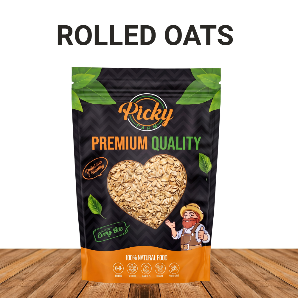 Rolled Oats – Premium Whole Grain Oatmeal | High Fiber Breakfast for Overnight Oats, Smoothies & Baking