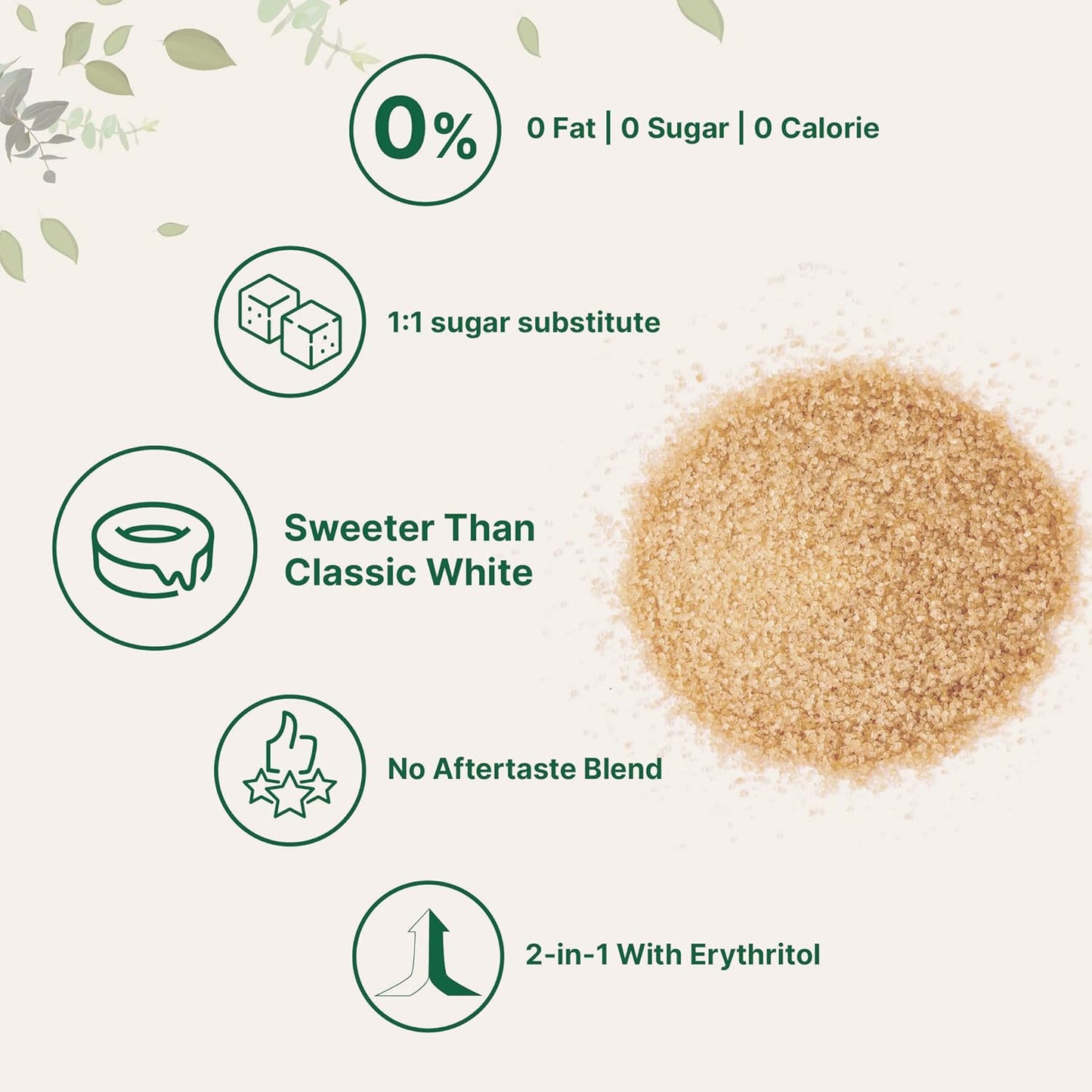 Monk Sweetener – Brown | Natural Sweet Taste | Sugar Alternative | Perfect for Drinks & Baking