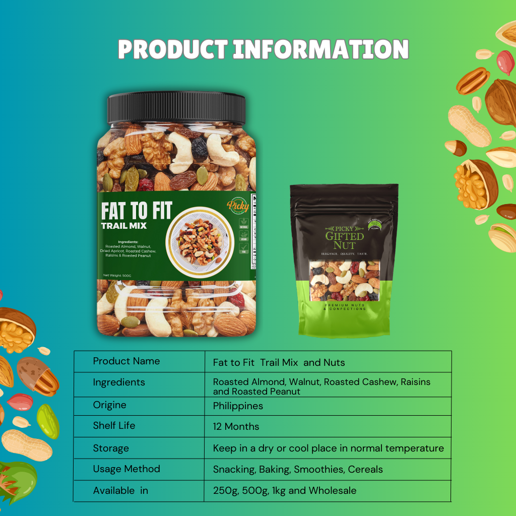 Fat to Fit Trail Mix Nuts Good for Work out and Healthy Diet 250g - 500g