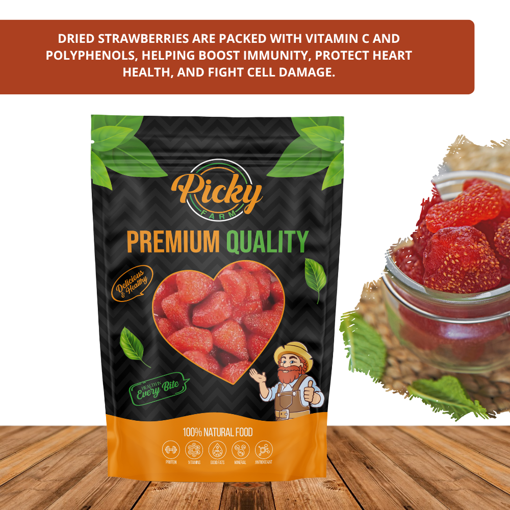 Dried Strawberry | Premium Sweet & Tangy Whole Strawberries
