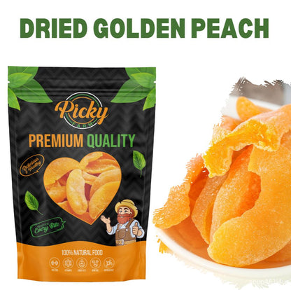 Dried Golden Peach | Premium Sweet & Juicy Peach Slices | Healthy Fruity Snack | 150g / 200g / 500g