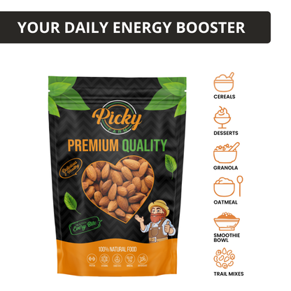 Roasted Almond | Premium Crunchy Whole Almonds | 150g / 200g / 500g