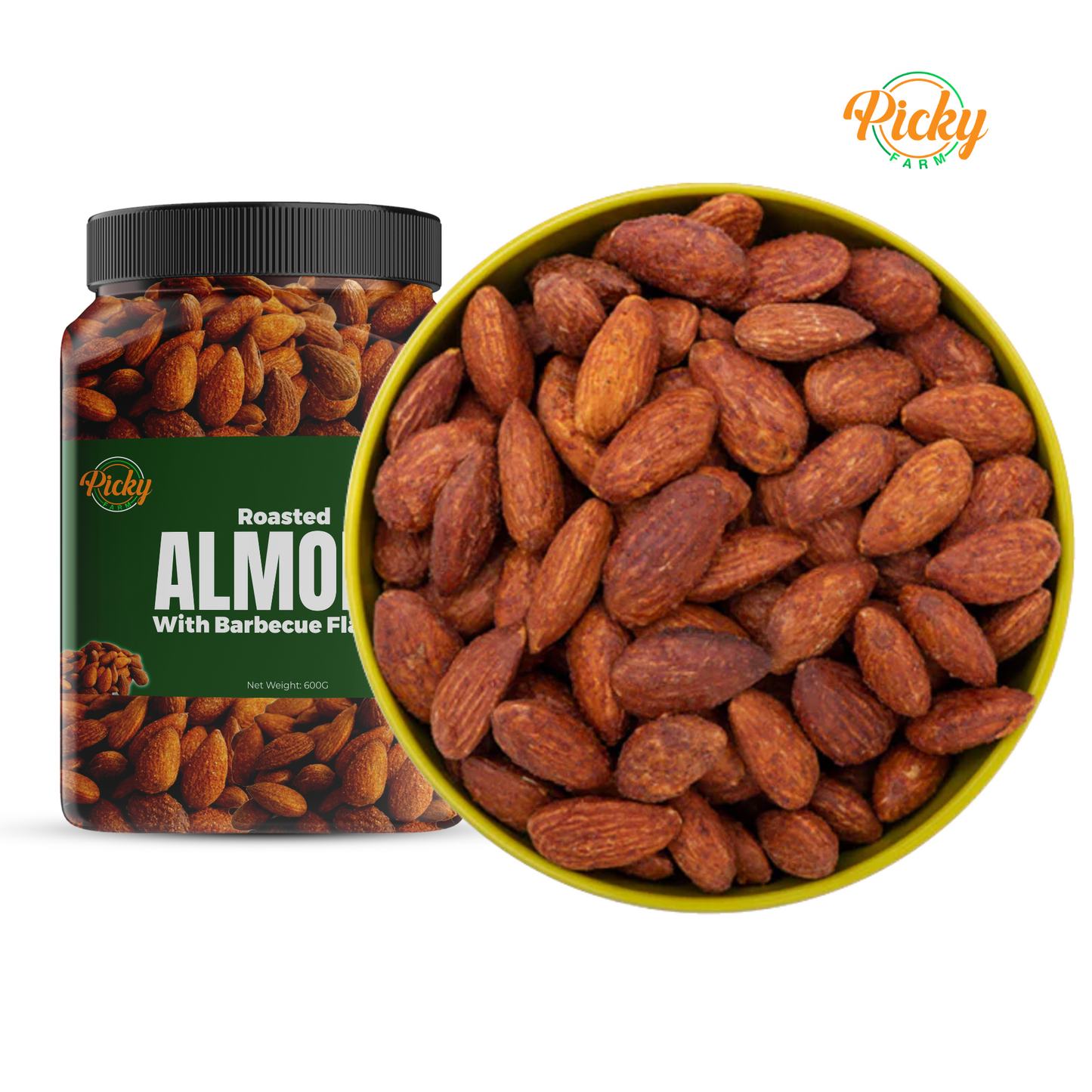 Roasted Almond, Barbecue/ BBQ Flavored Almonds | Almond | 250g - 600g | Premium Quality