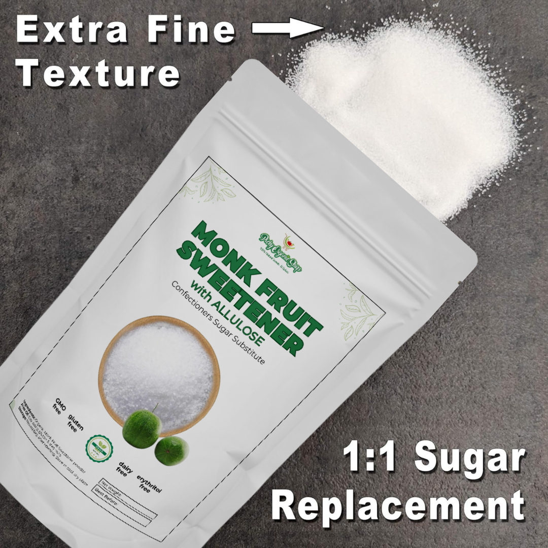 Monk Fruit Sweetener with Allulose, White Sugar Substitute
