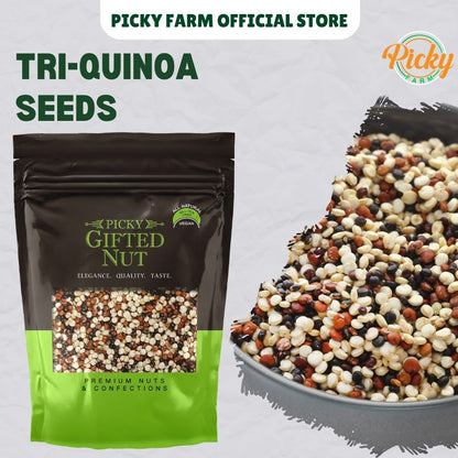 Tricolor Quinoa, 435g  Premium Blend of White, Red & Black Quinoa for Salads, Bowls & Baking