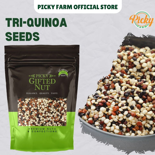 Tricolor Quinoa, 435g  Premium Blend of White, Red & Black Quinoa for Salads, Bowls & Baking