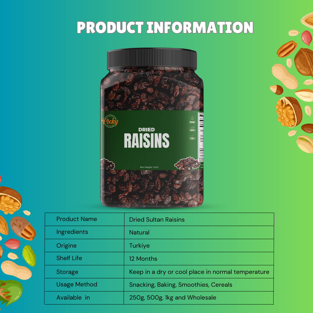 Dried Sultan Raisins | Natural & Unsweetened | Premium Quality | 150g - 700g