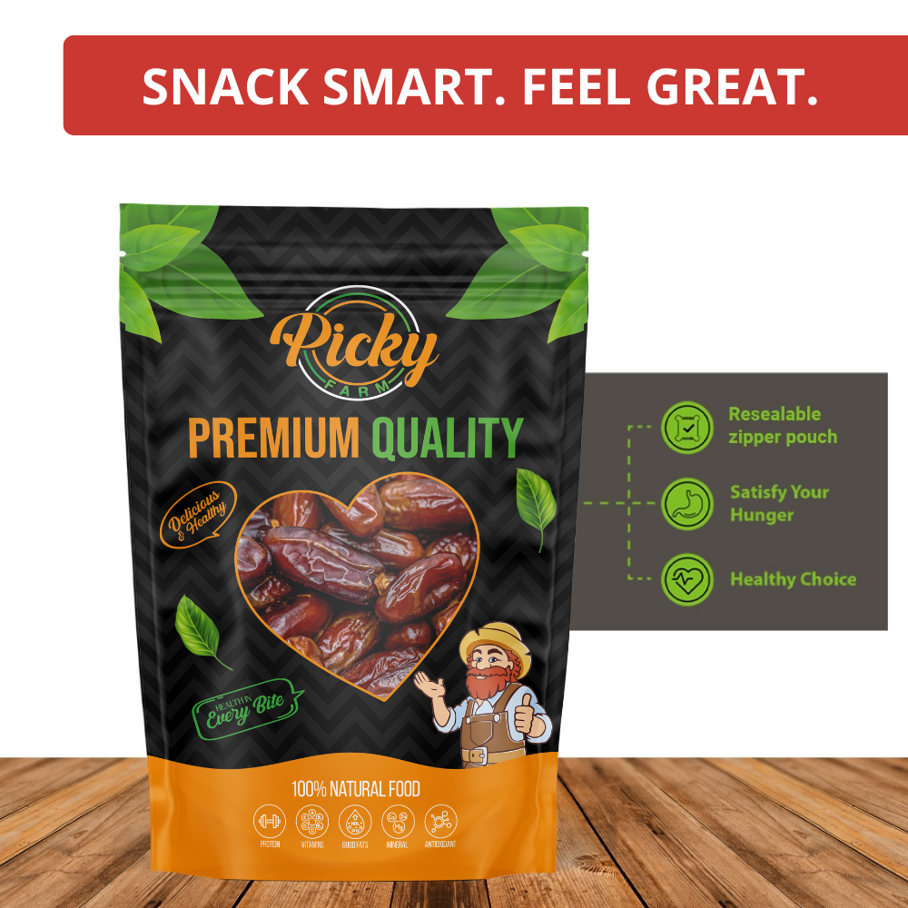 Dried Premium Dates | Soft & Sweet Medium-Size Dates | High Fiber & Energy Snack | No Preservatives | 150g / 200g / 500g