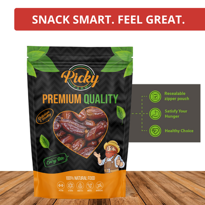 Dried Premium Dates | Soft & Sweet Medium-Size Dates | High Fiber & Energy Snack | No Preservatives | 150g / 200g / 500g