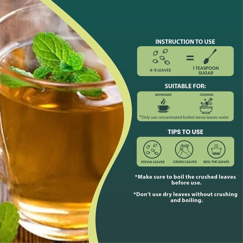 Pure Dried Stevia Leaves | Natural Plant-Based Sweetener | Zero Sugar, Zero Calories  50g / 100g / 250g
