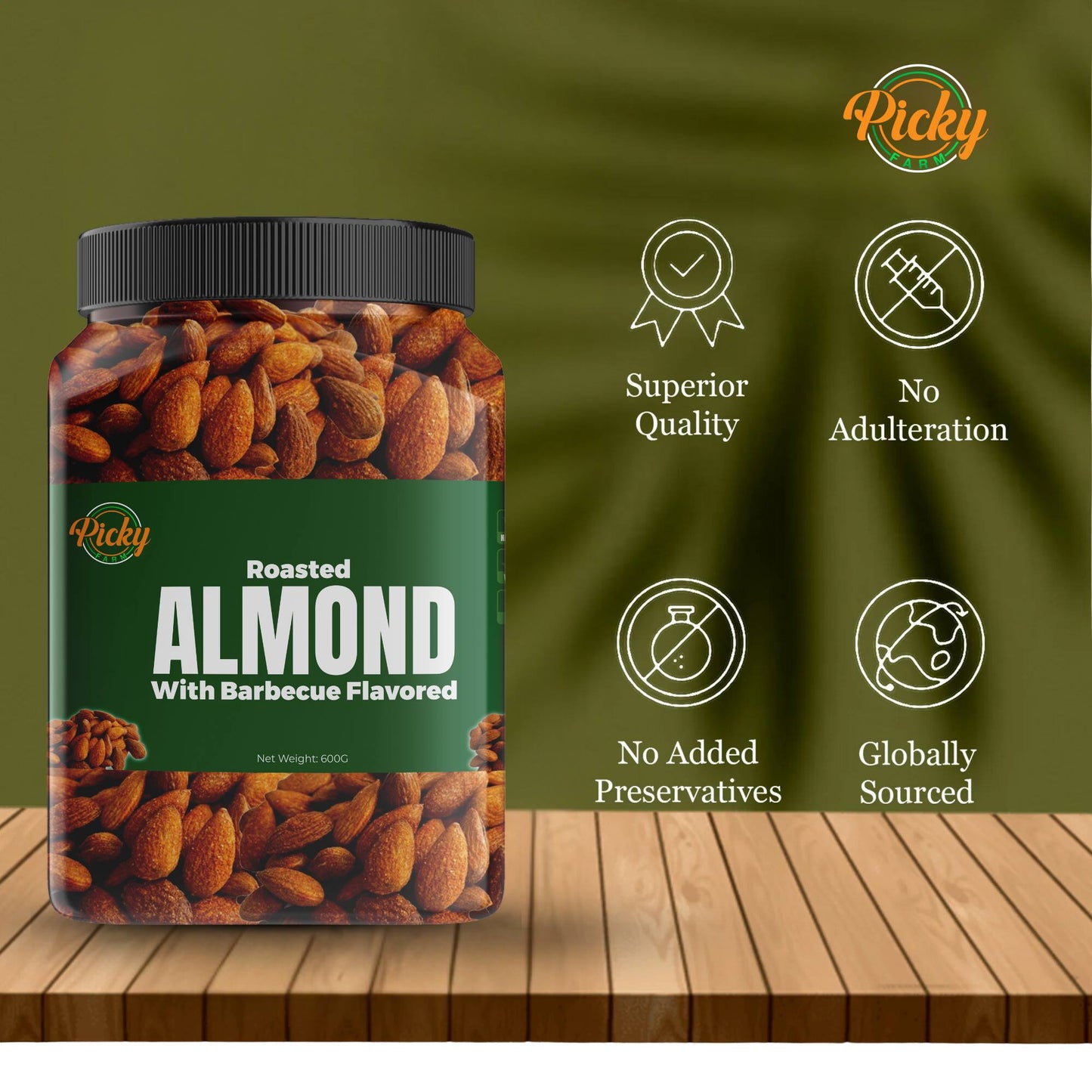 Roasted Almond, Barbecue/ BBQ Flavored Almonds | Almond | 250g - 600g | Premium Quality