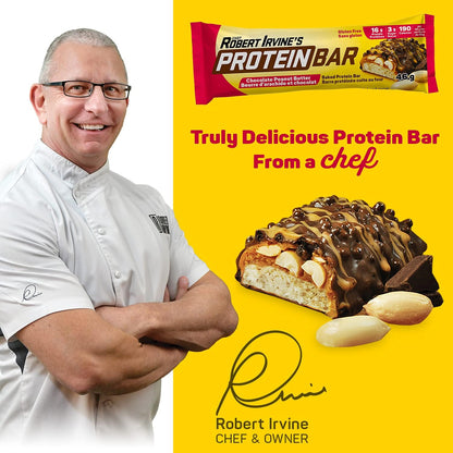 Chef Robert Irvine’s Protein Bar 68g – Chocolate Peanut Butter Flavor | High Protein Snack