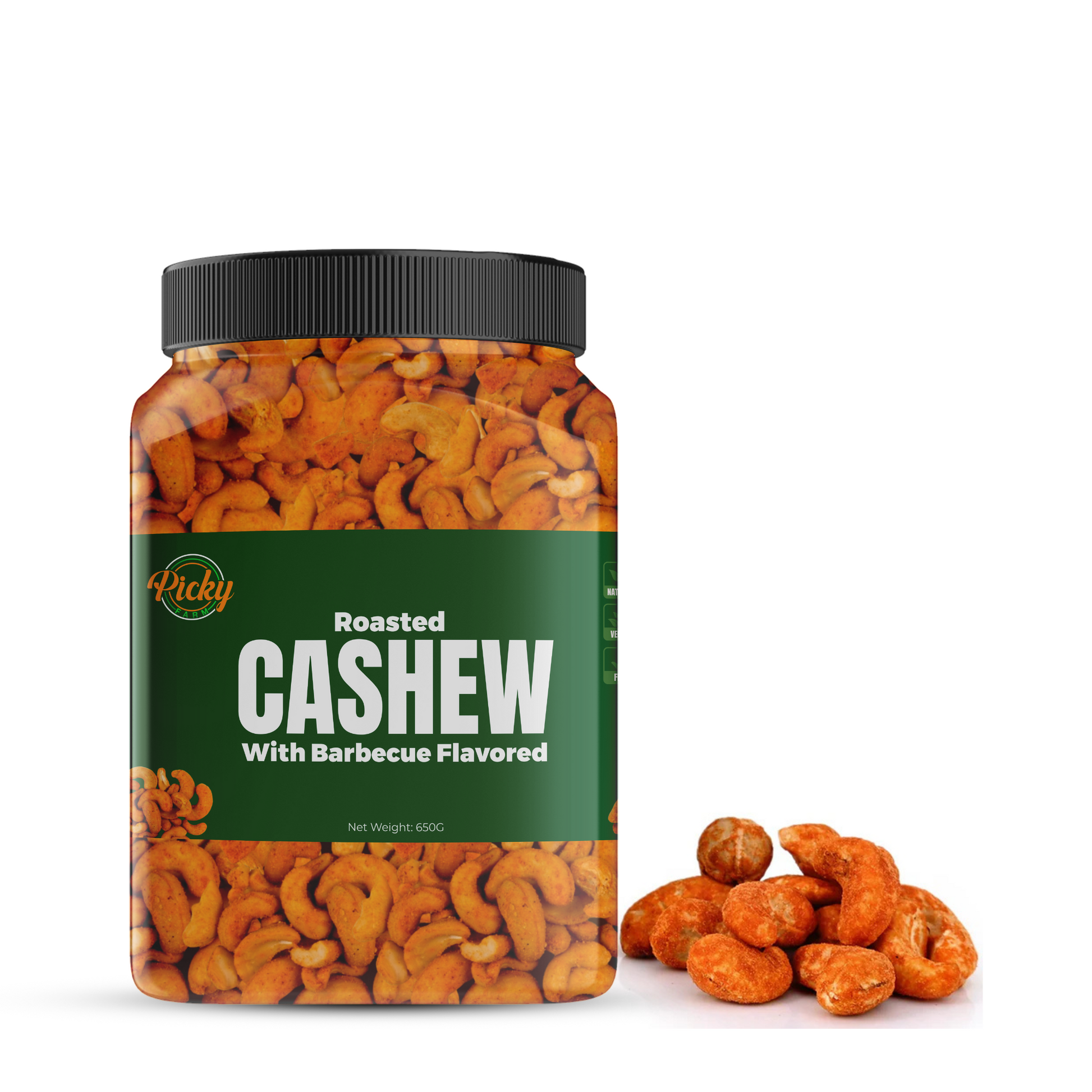 Roasted Cashew Nuts Splits, Barbecue/BBQ Flavored Cashew 250g - 650g | Premium Quality